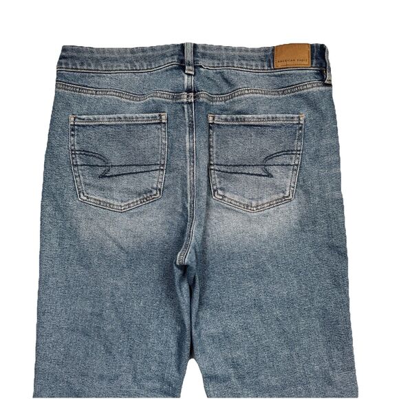 American Eagle Tomgirl Jeans 8 (31x31) Blue Button Fly Mid Rise Denim Womens - Picture 9 of 11